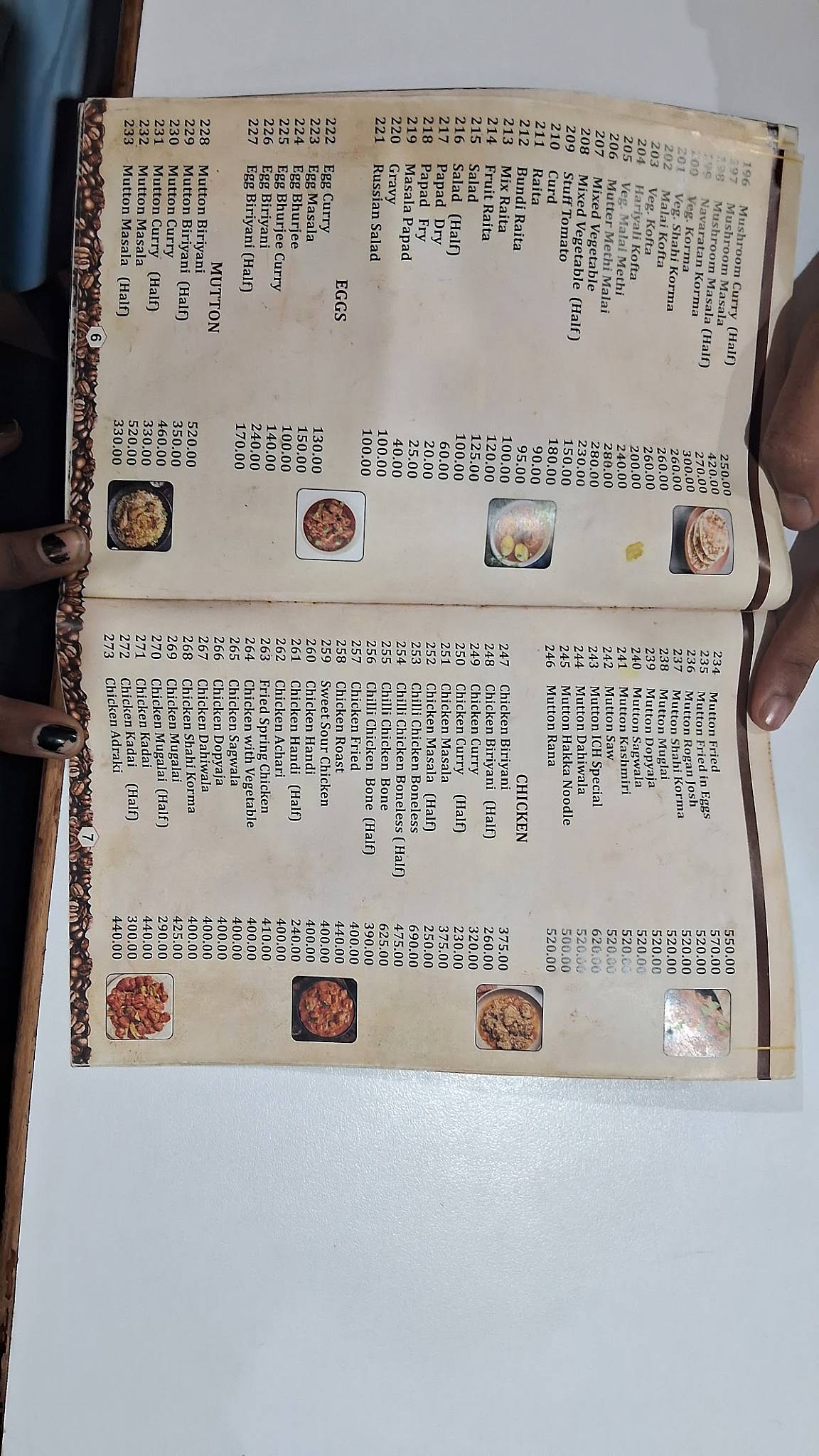 Indian Coffee House menu