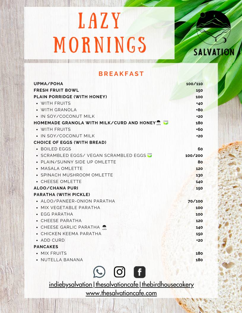 Indie by Salvation menu