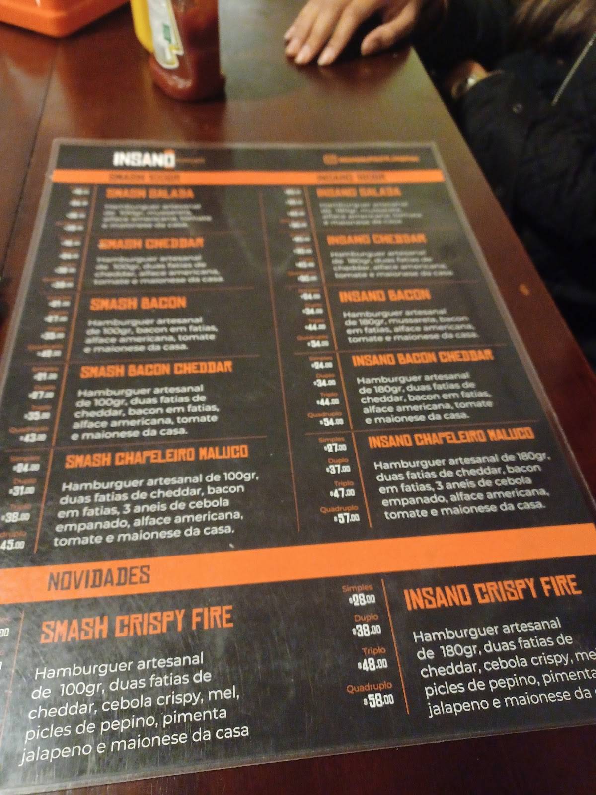 Insano Burguer Londrina cardápio