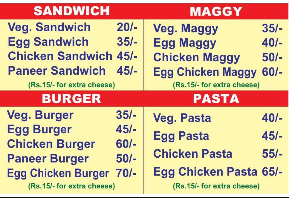 Ipsita's Bakery menu