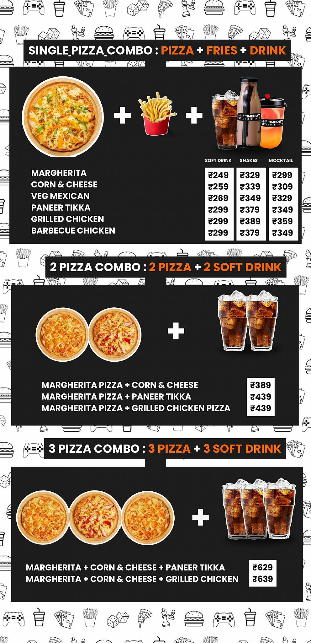Timeout Gaming Cafe menu