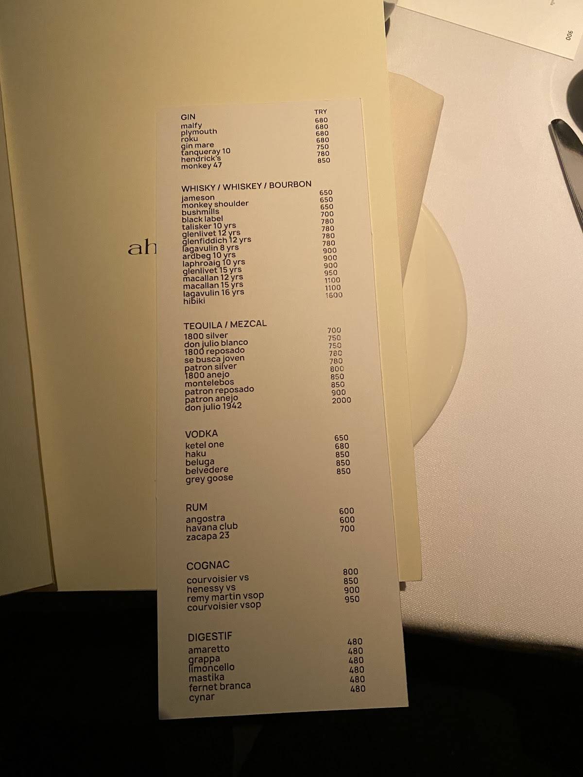 Menu de Aheste
