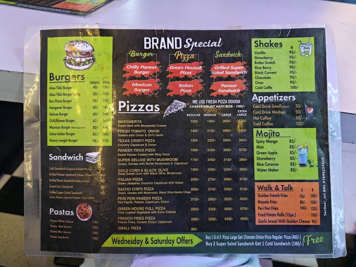 Italian master menu