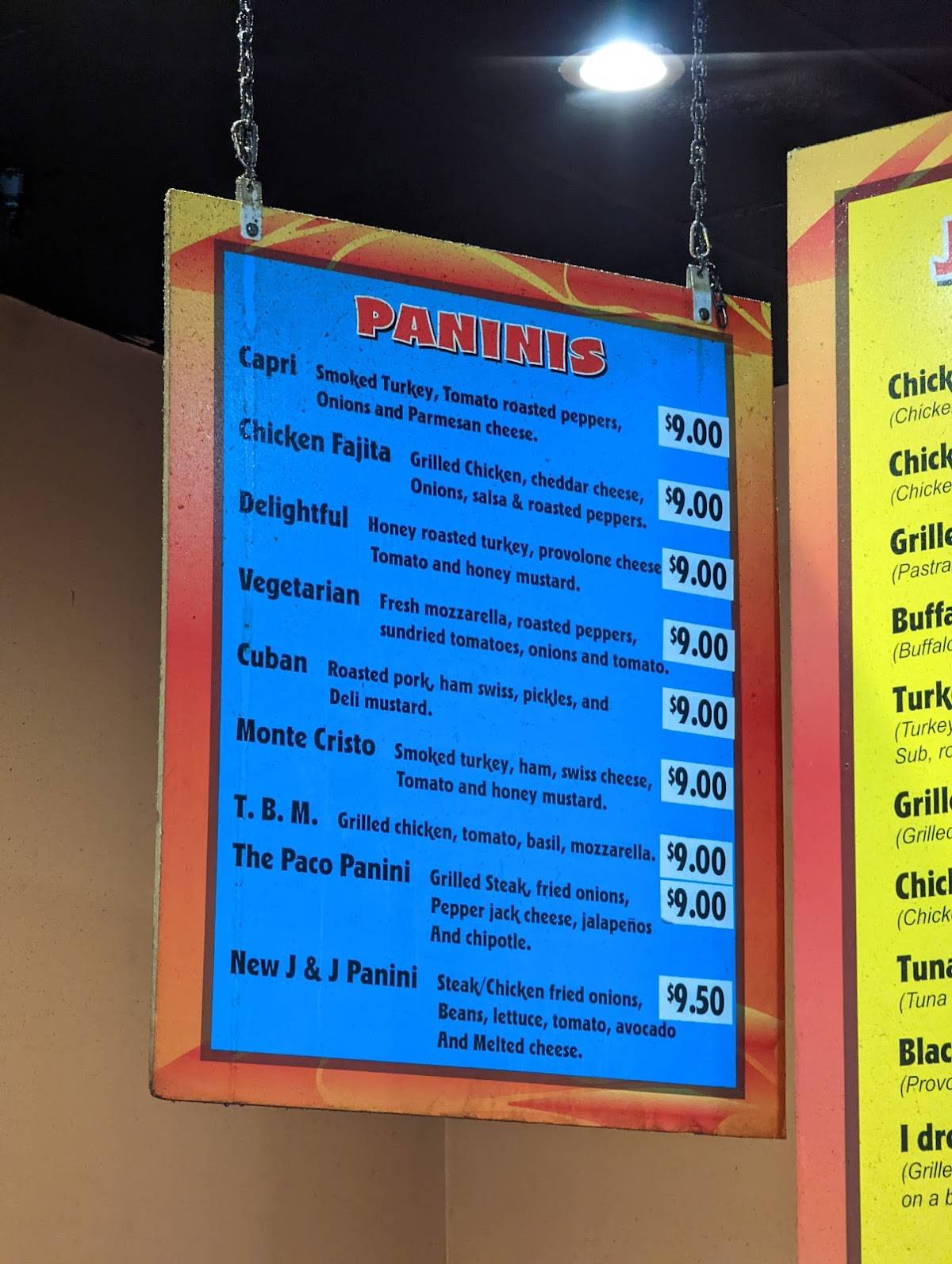 Menu at J & J Beyond Bagels restaurant,