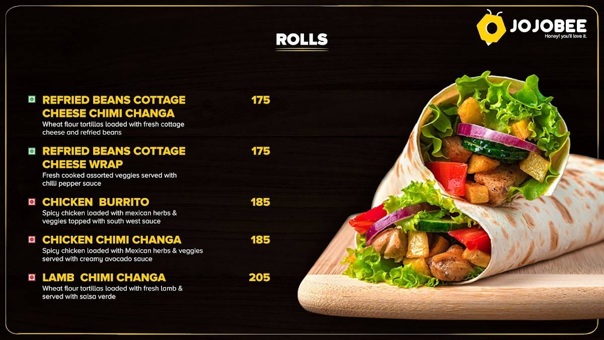 JOJOBEE JUHU menu