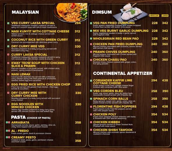 JOJOBEE JUHU menu