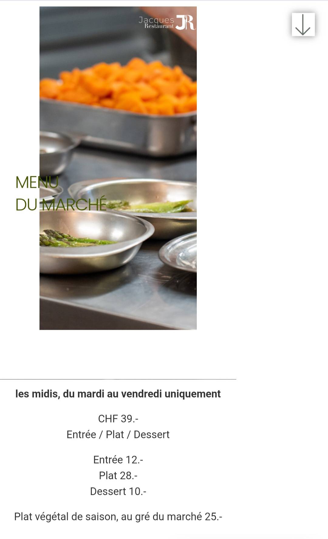 Menu di Jacques Restaurant 