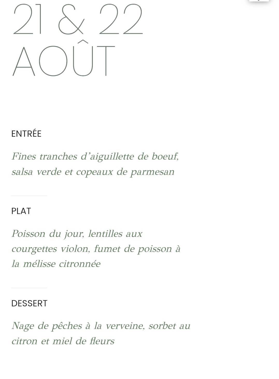 Menu di Jacques Restaurant 