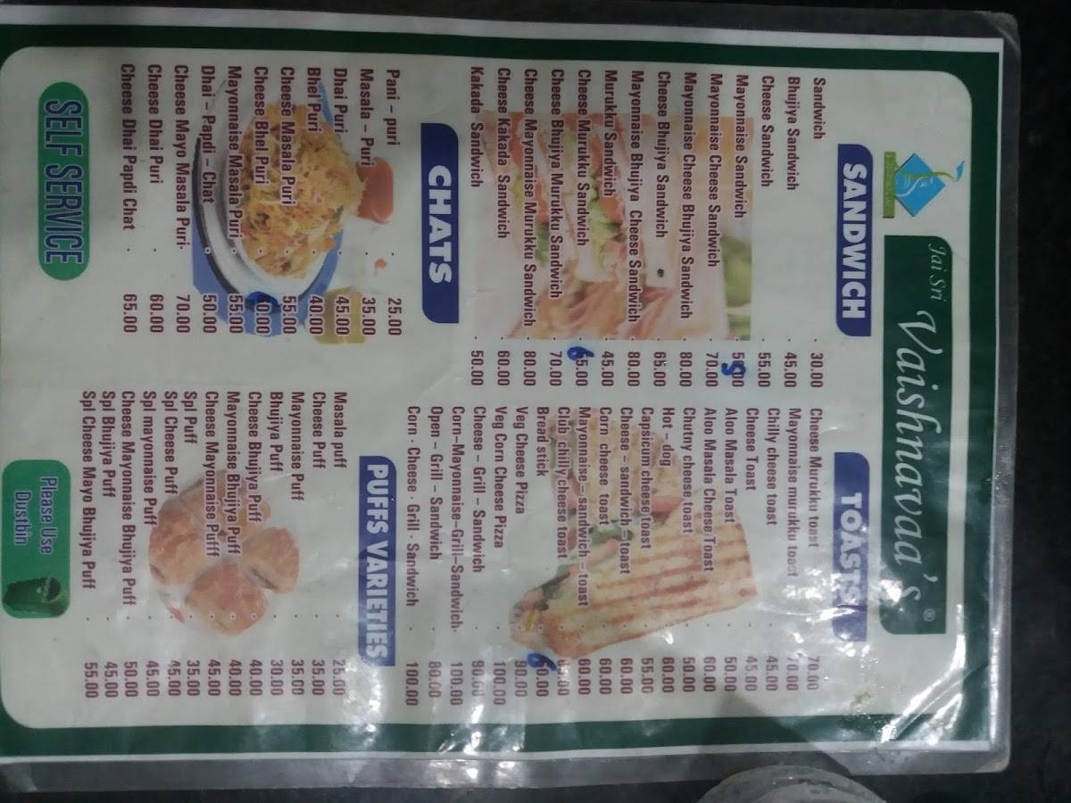 Jai Sri Vaishnavaas menu
