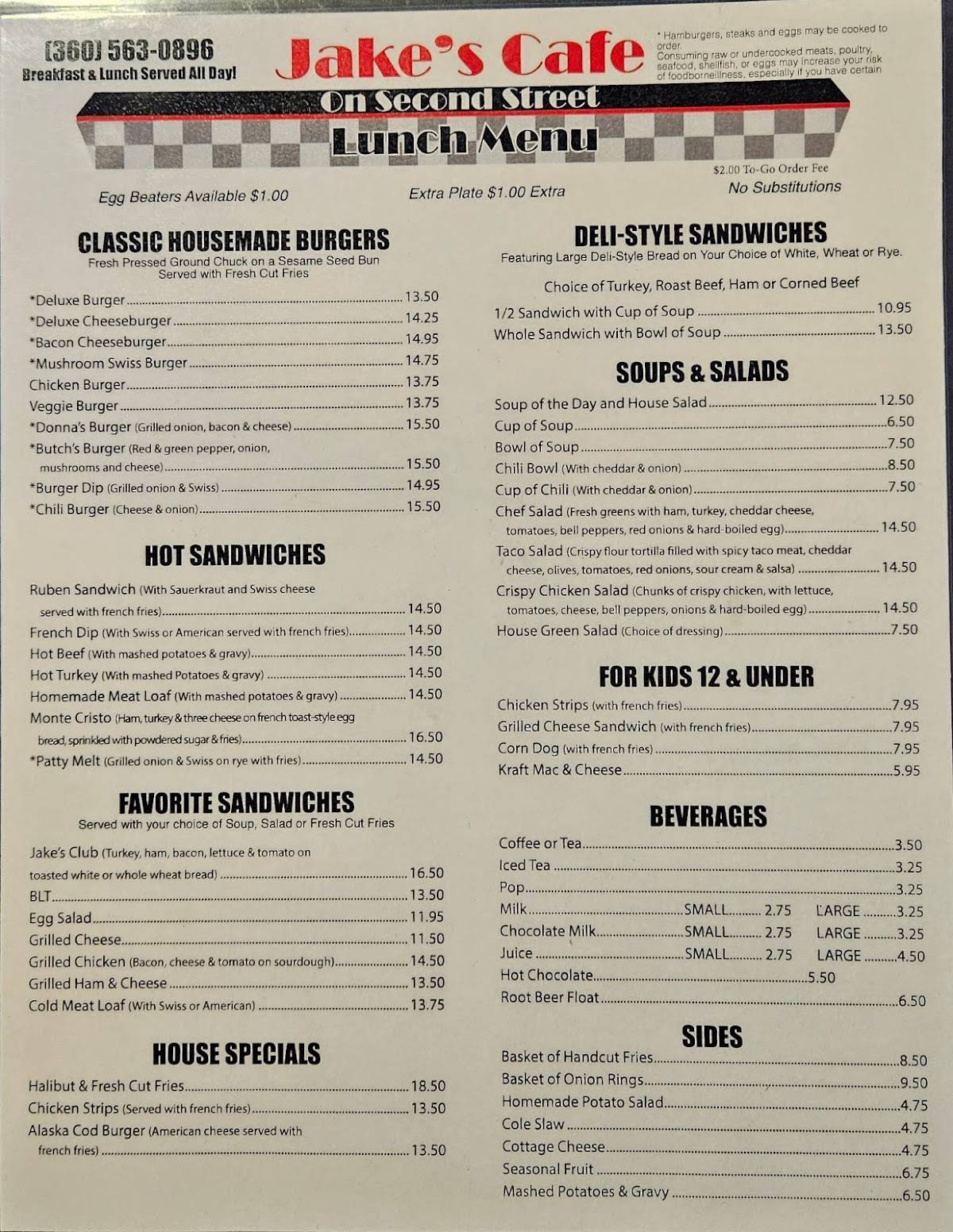 Jake'S Cafe West Fork Menu - nub50wn