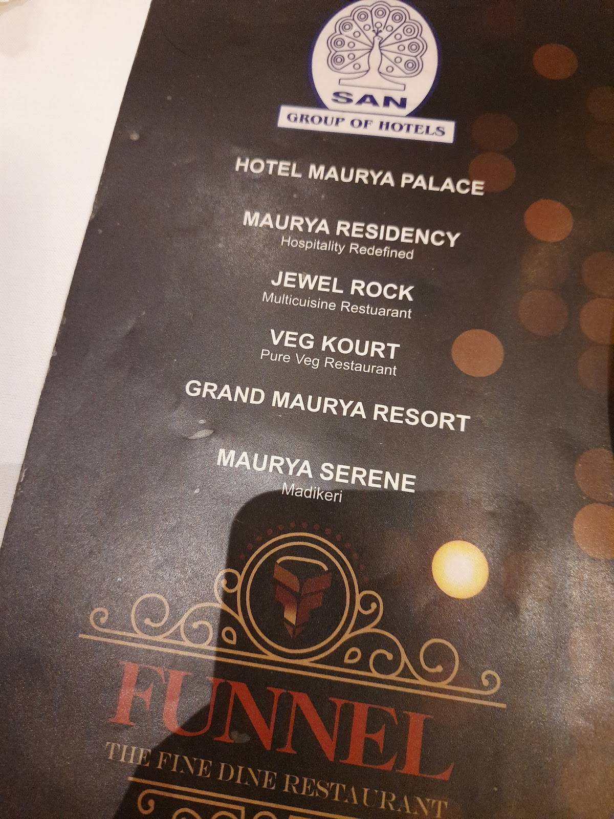 Jewel Rock menu