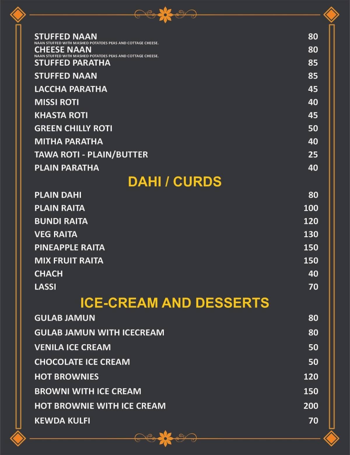 Hotel Shiv Shakti and restaurant menu