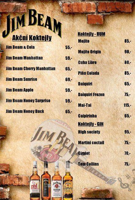 Jim Beam menu