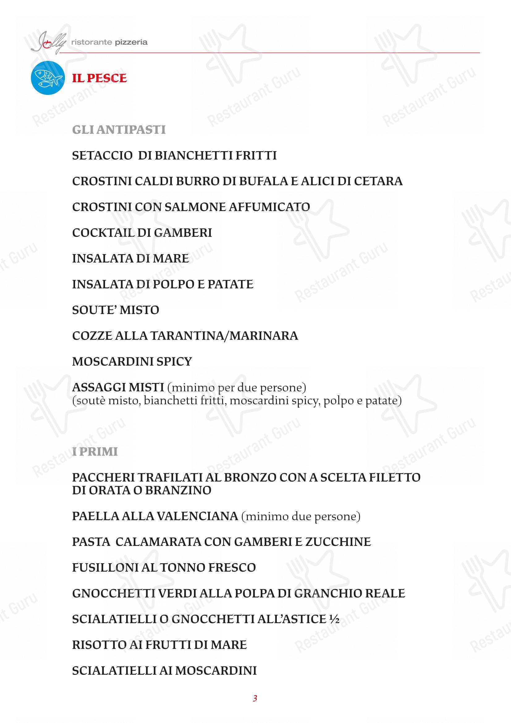 Jolly in Modena - Menu