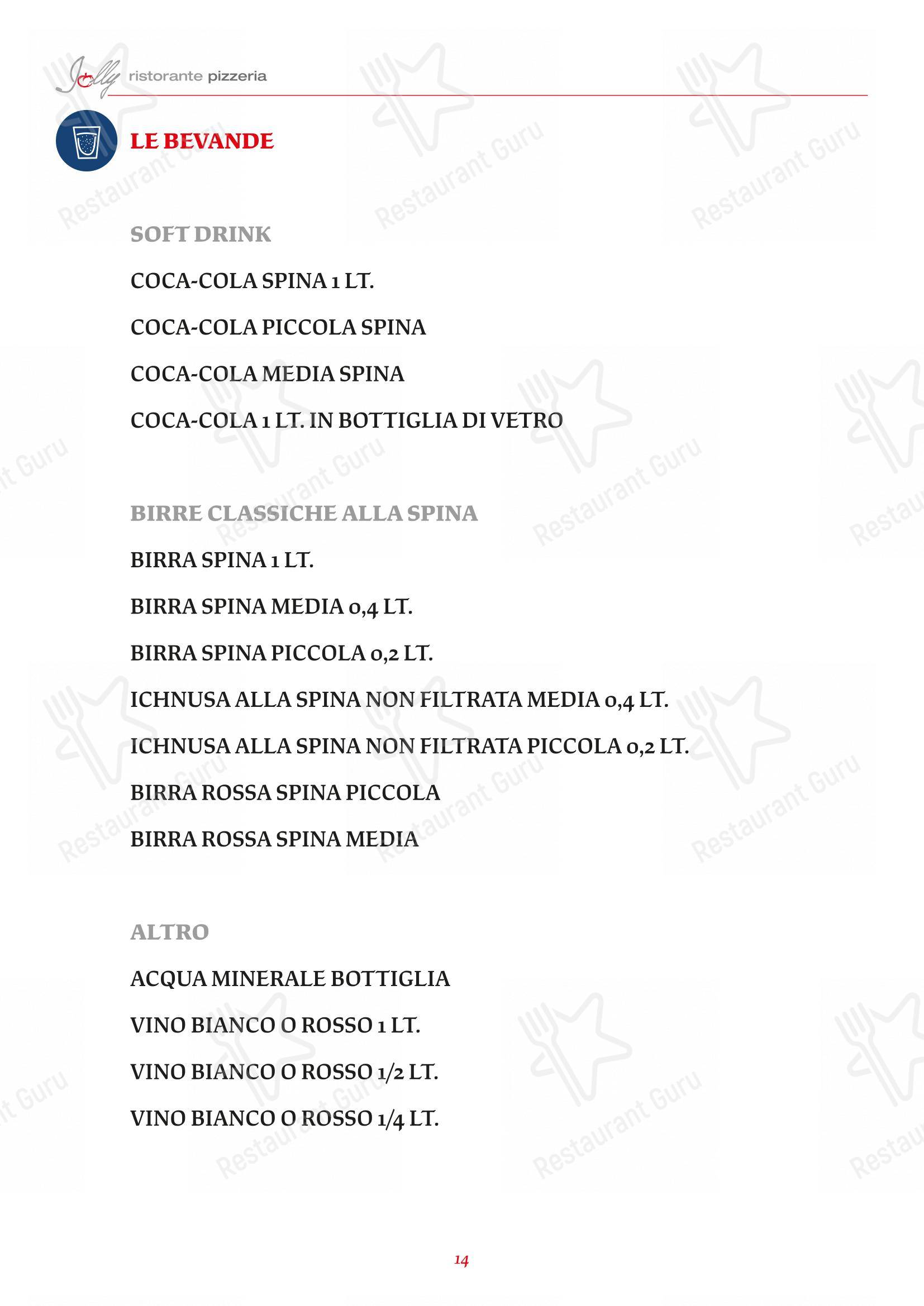 Jolly in Modena - Menu