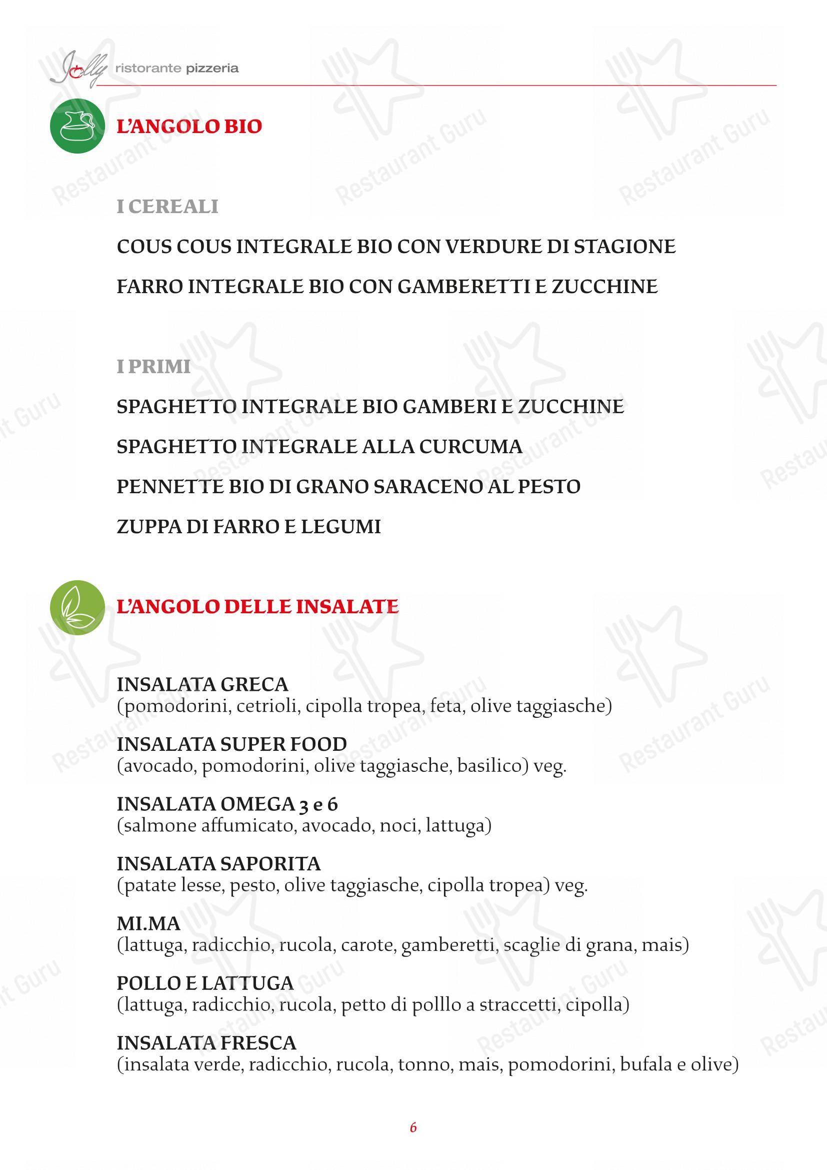 Menu per Jolly in Modena