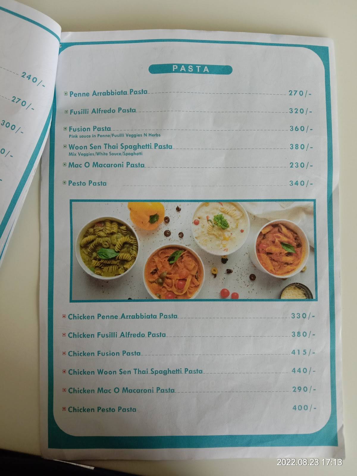 Journey, the Health Kitchen menu