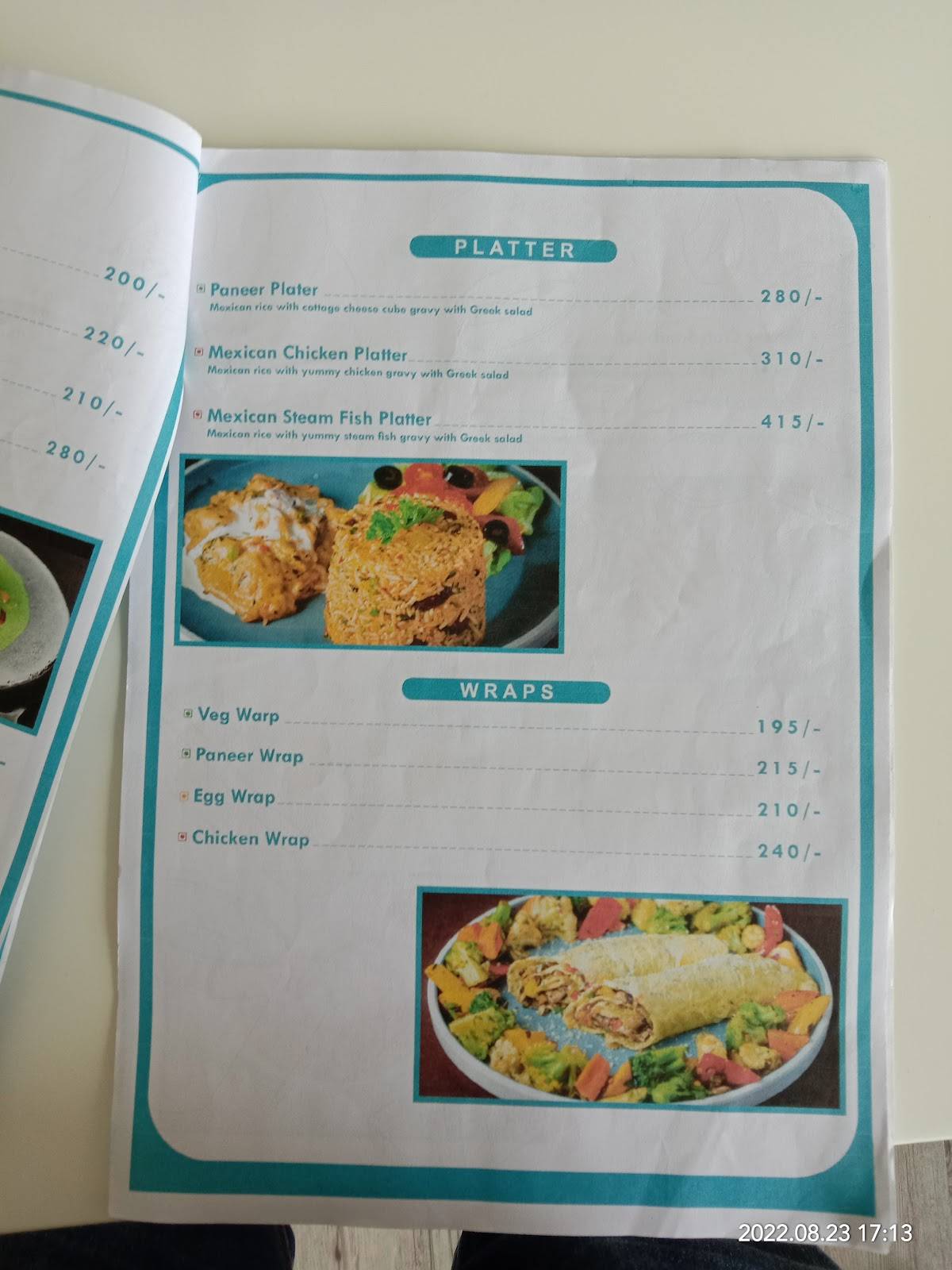 Journey, the Health Kitchen menu