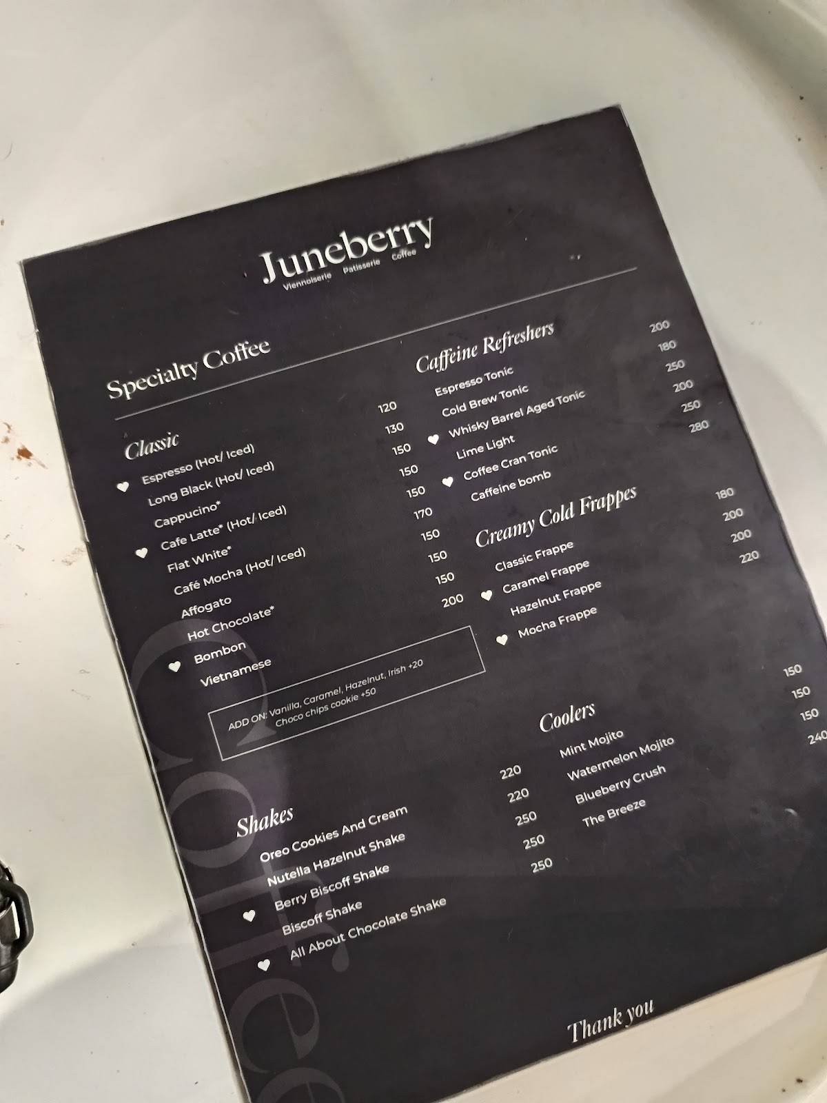 Juneberry Cheesecake menu