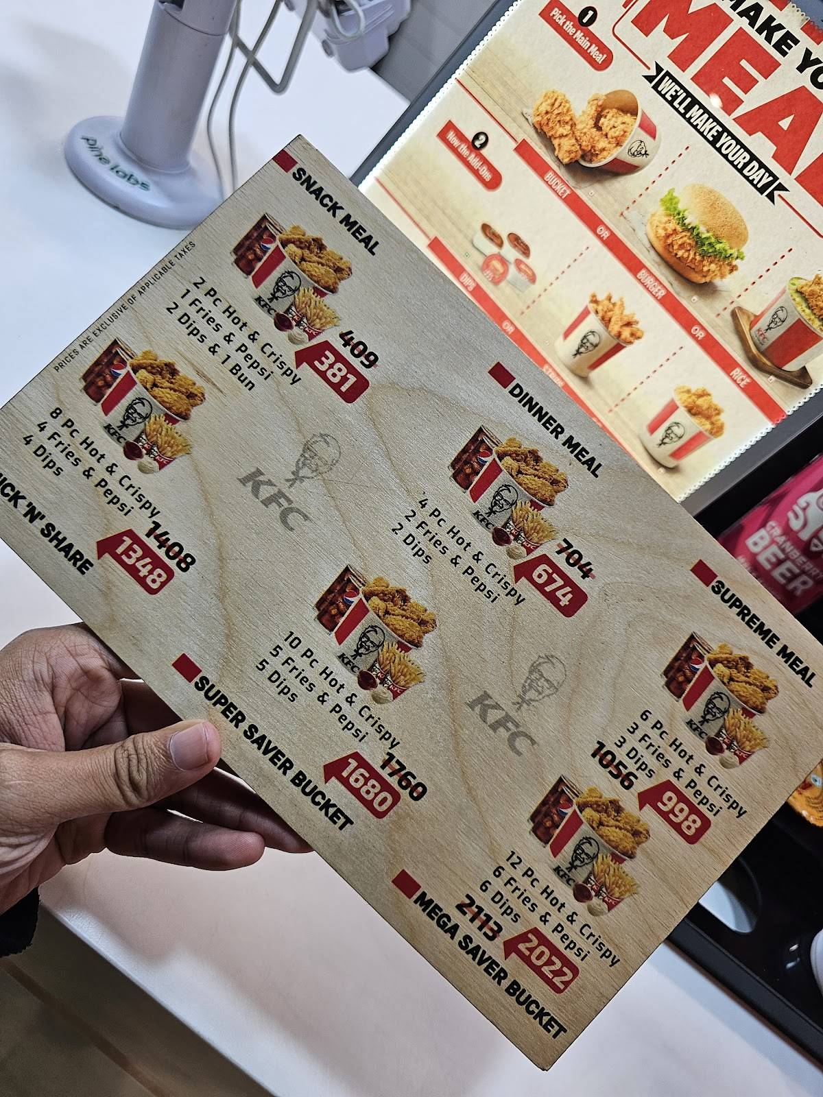 KFC menu