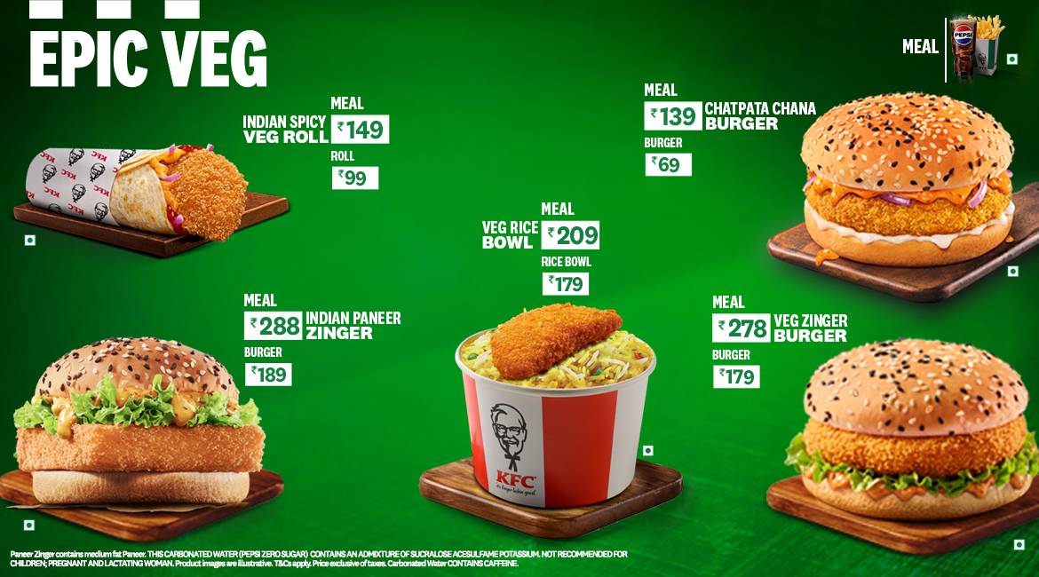 KFC menu