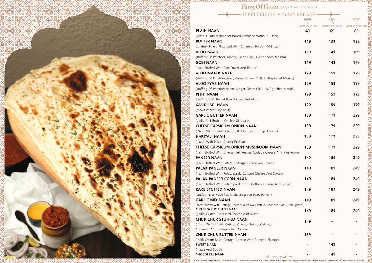 Kake Di Hatti- Khandagiri, Bhubaneswar menu