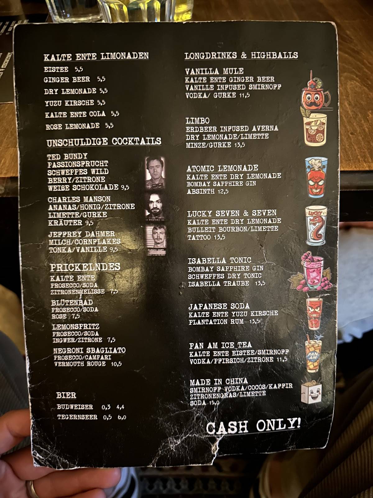Speisekarte von Kalte Ente pub &amp; Bar, Graz
