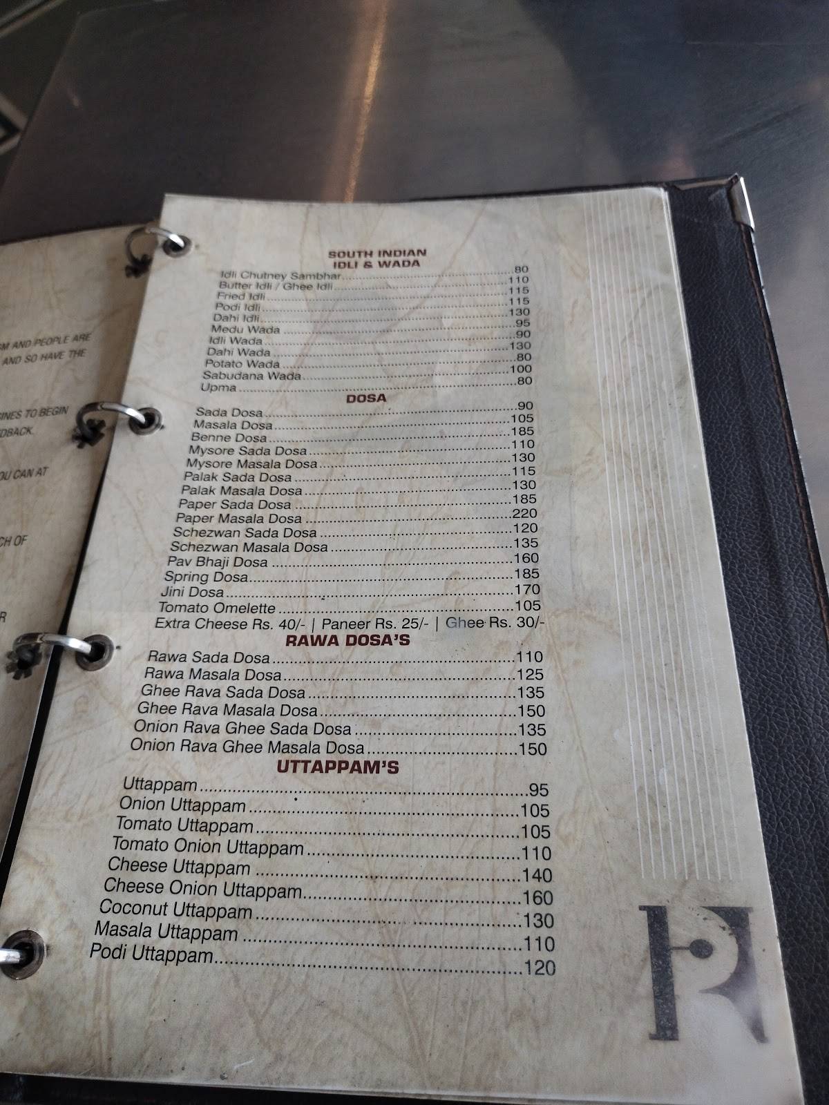 Hotel Ramdev menu