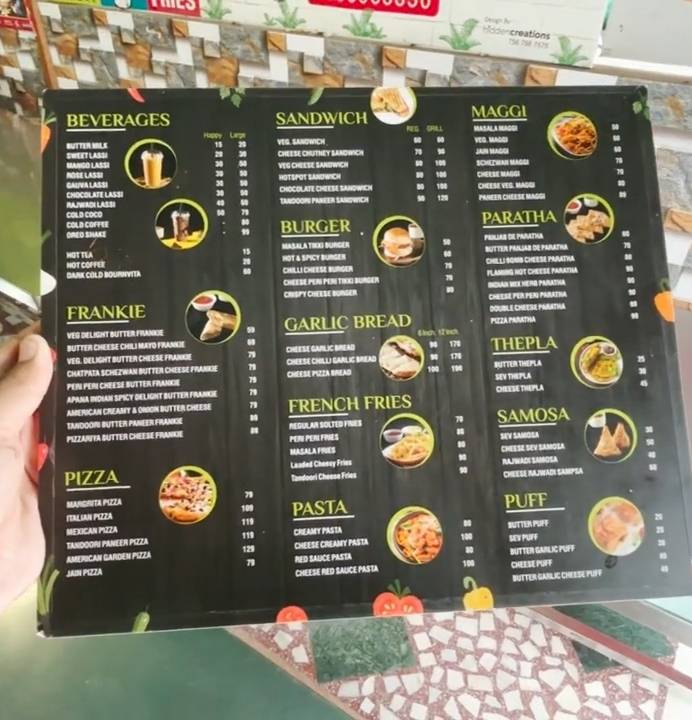 Kapildev food story menu