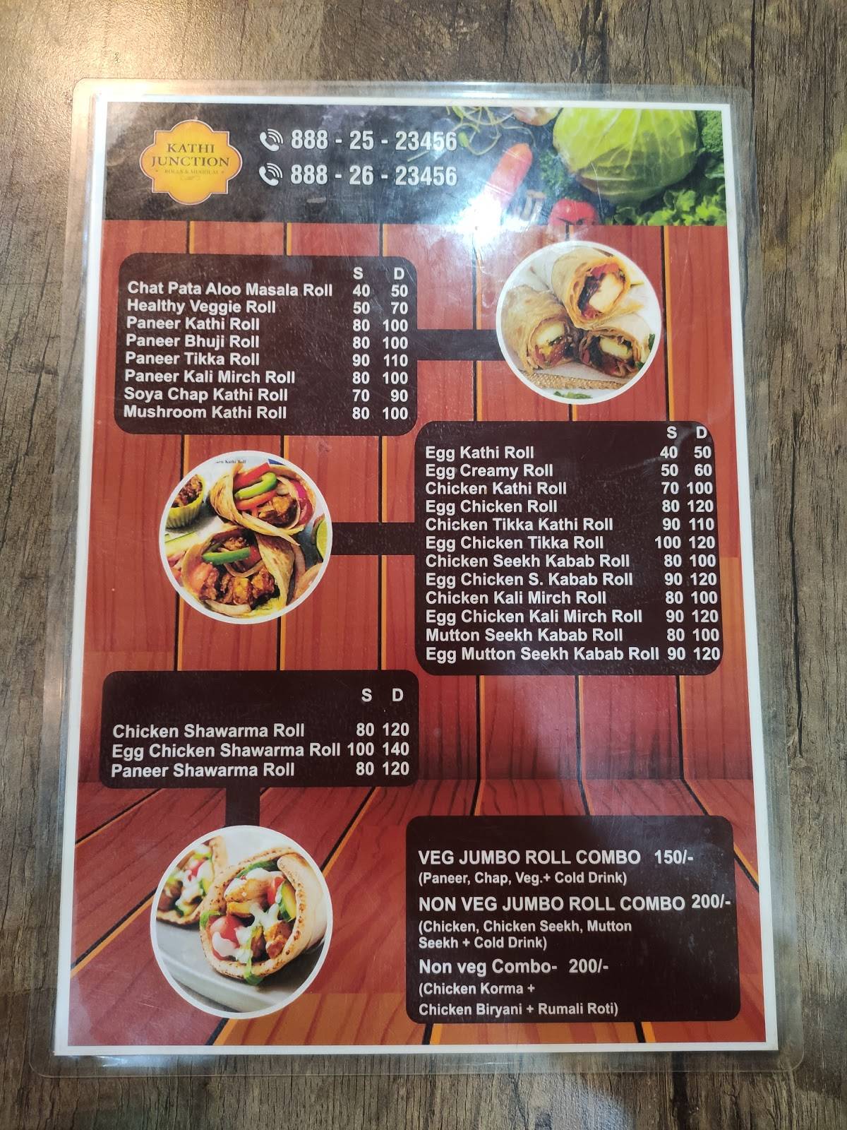 Kathi Junction menu