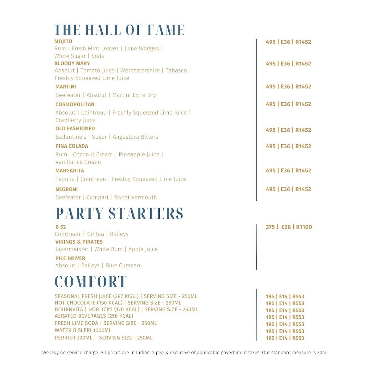 Kava - Fairfield by Marriott Goa Benaulim menu