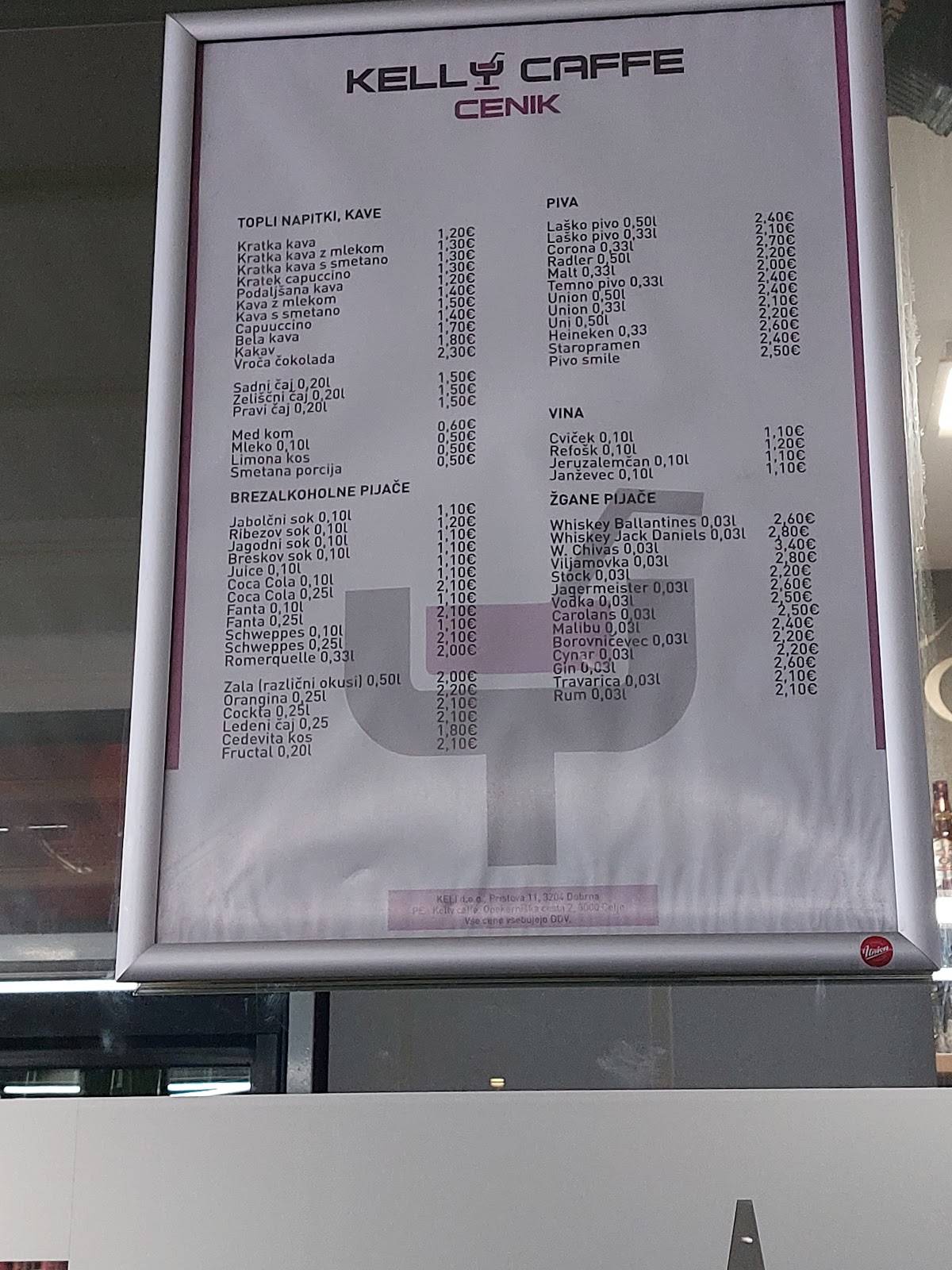 Menu di Kelly Caffe 