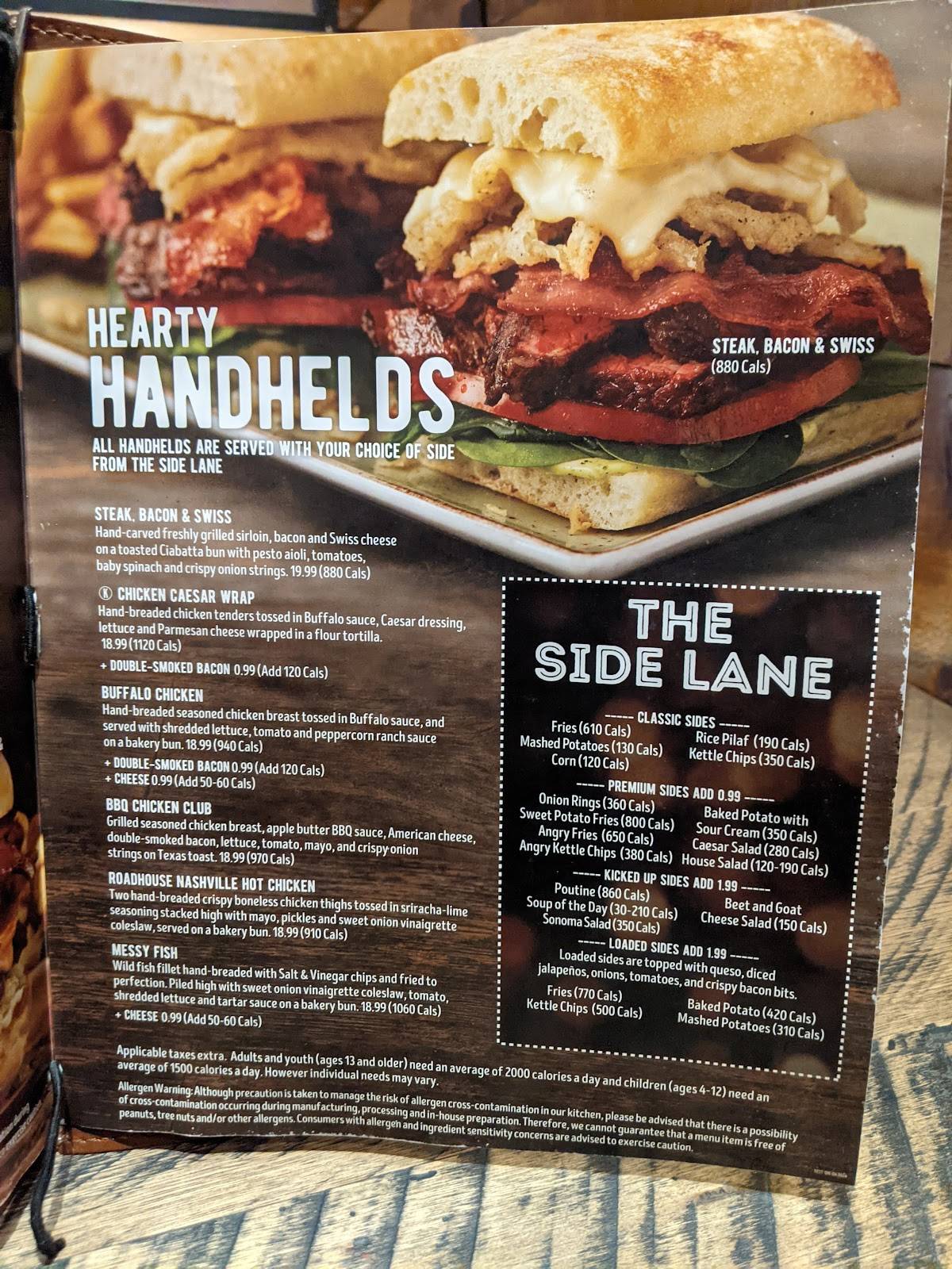 Menu de Kelseys Original Roadhouse