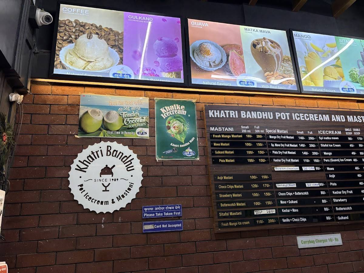 Khatri Bandhu Pot Ice-Cream and Mastani menu