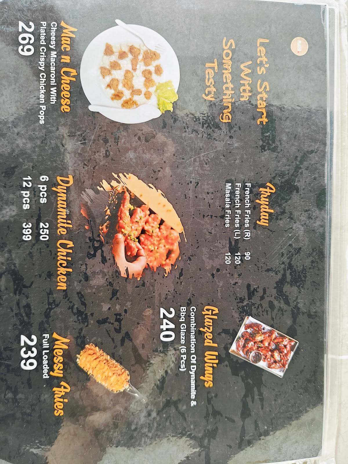 Plated Restaurant menu