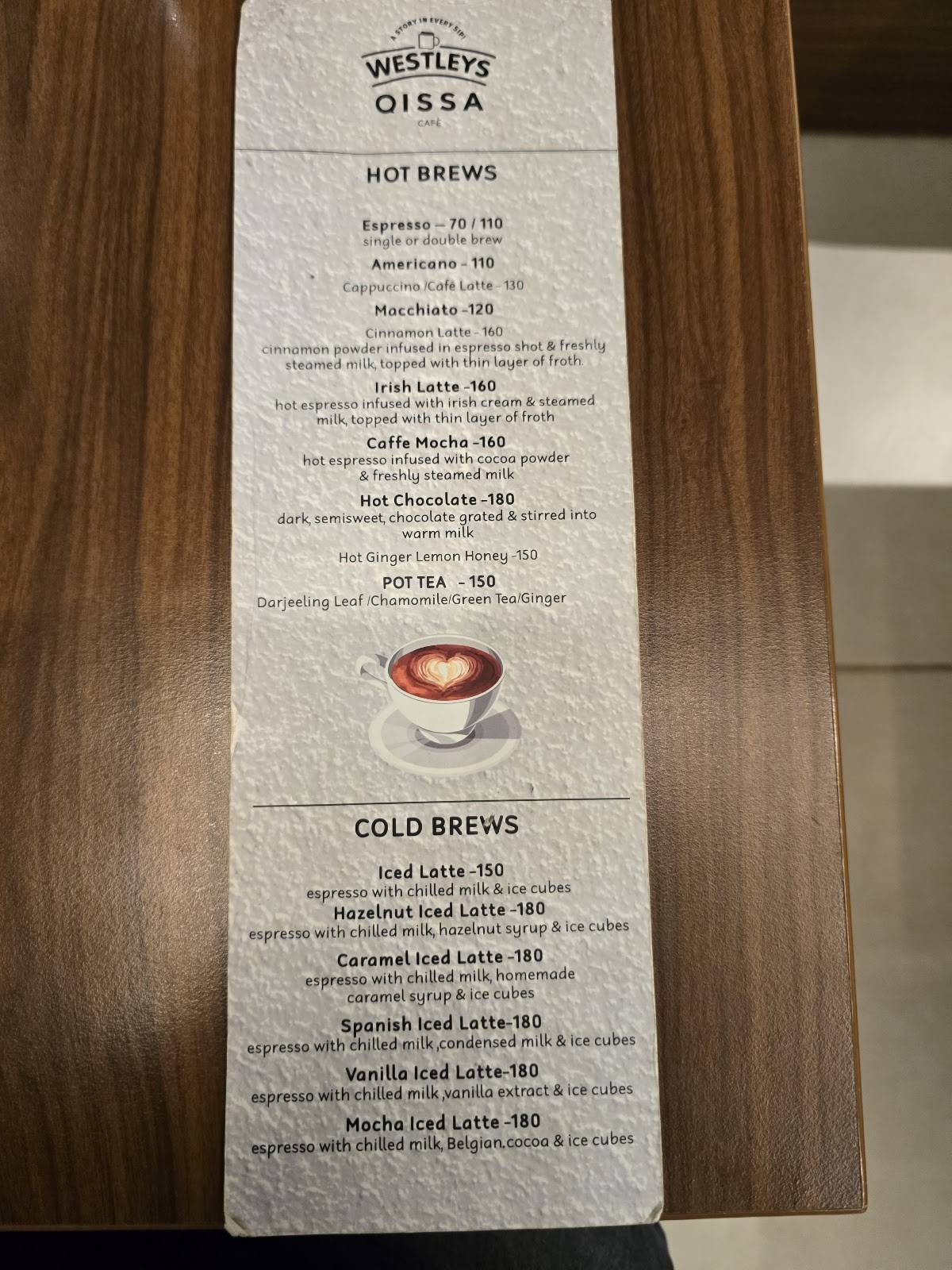 Qissa Cafe X Westleys menu