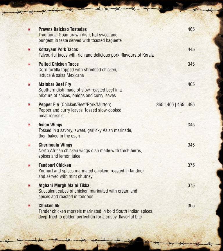 Watson's Kochi menu