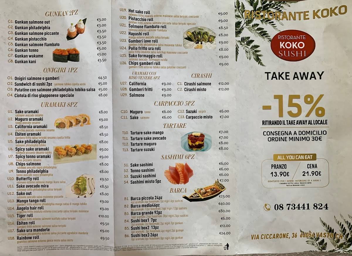 Menu di Sushi koko 