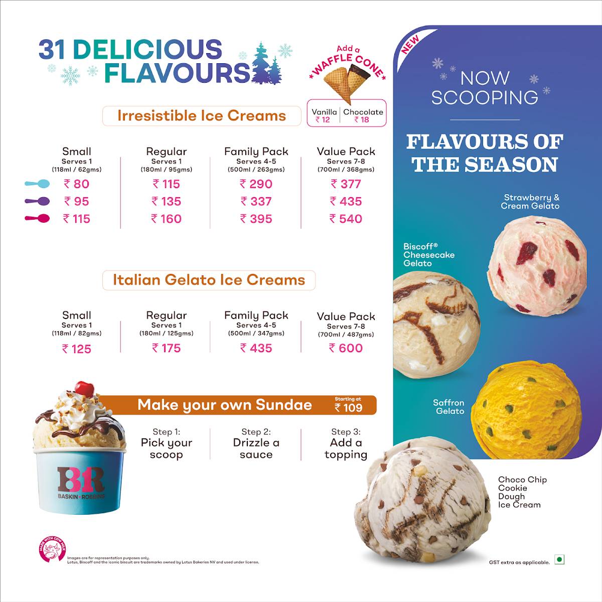 Baskin Robbins menu
