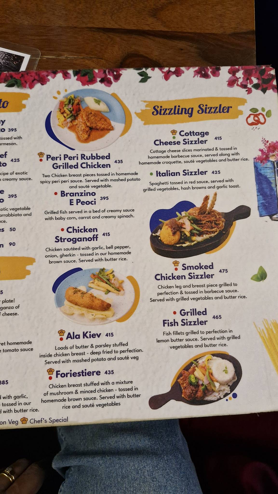 The Country House menu