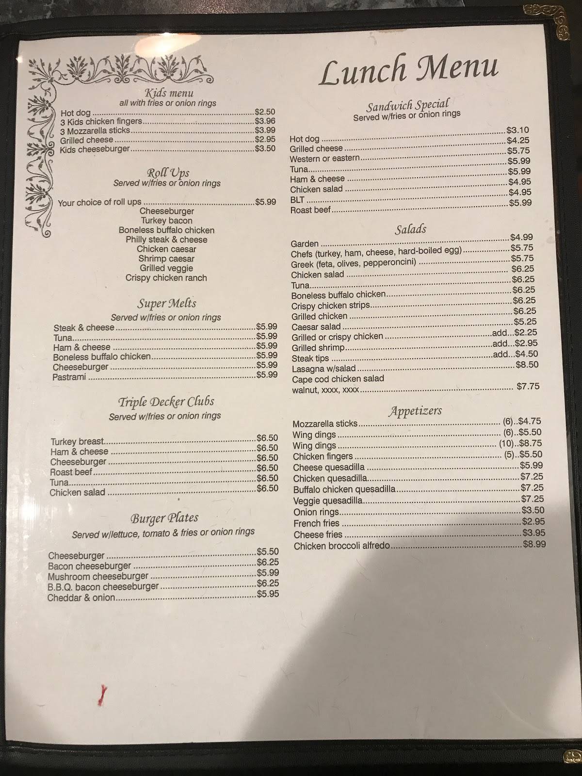 Menu at Kostas Cafe Breakfast And Lunch, Spencer