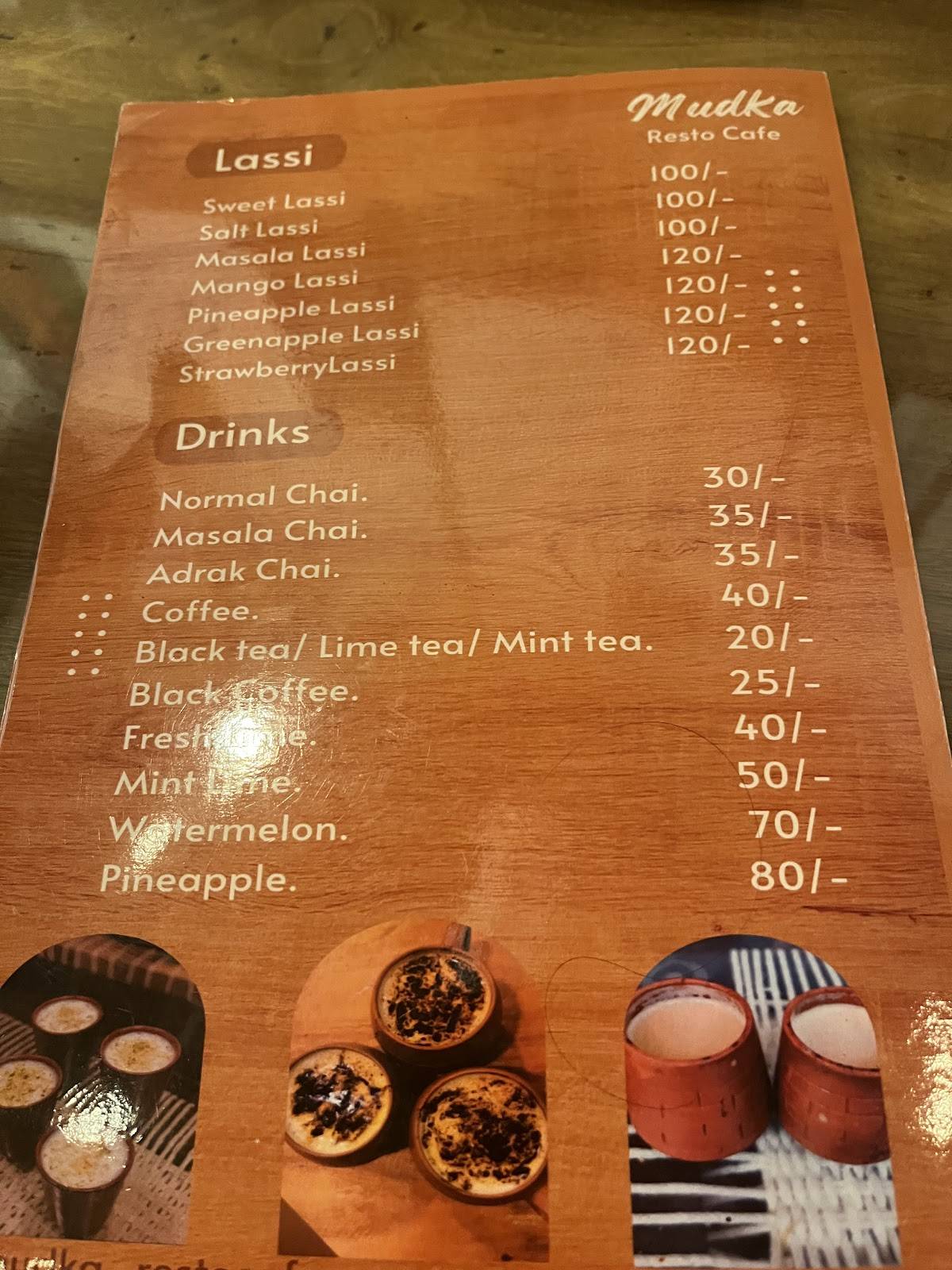 Mudka Resto Cafe menu