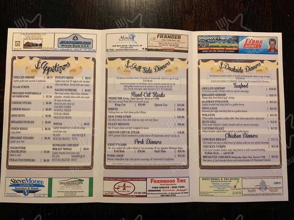 Menu at Kristy's Hometown Bar and Grill, Akron