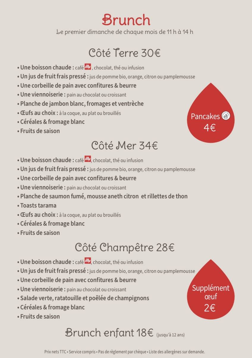 Menu de L'Épicurien