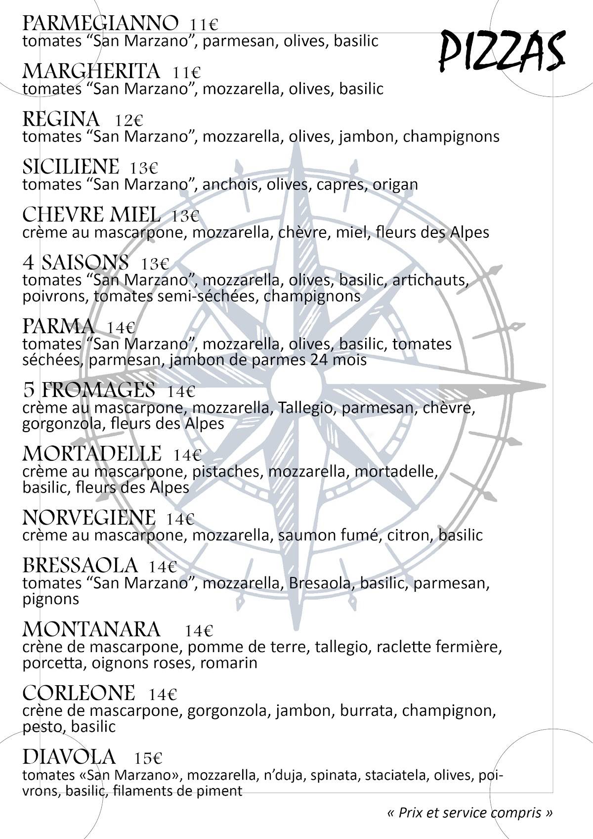 Menu de L'Estaque