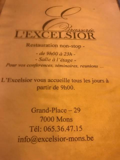 Menu de L'Excelsior