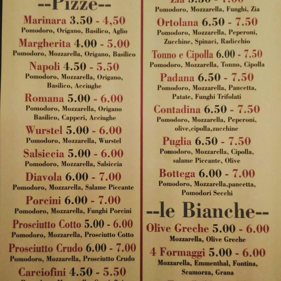 Menu di La Bottega del Gatto 