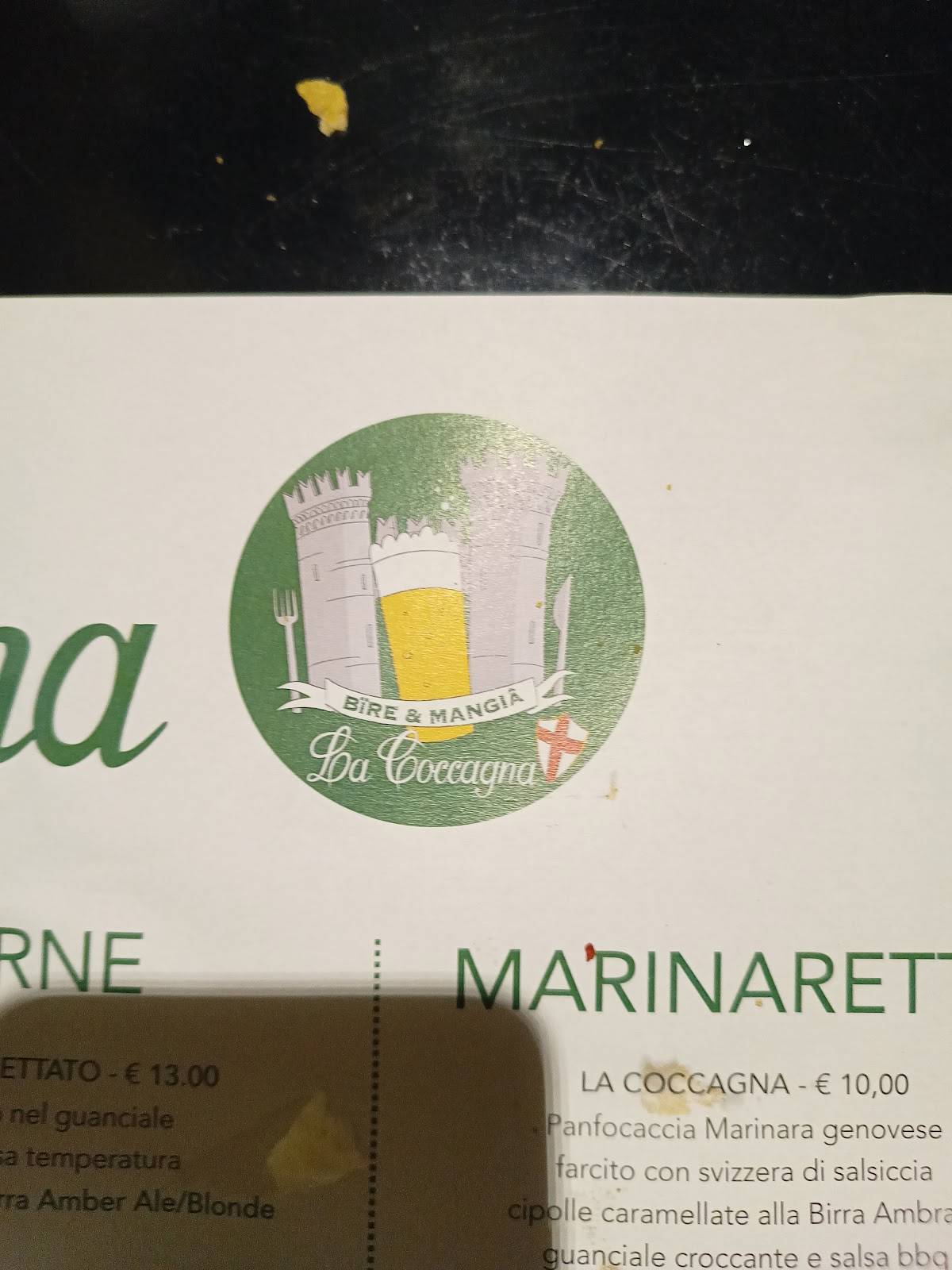 Menu di La Coccagna 