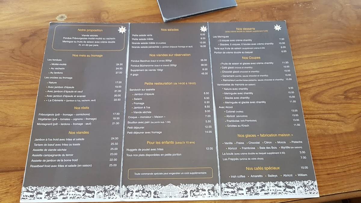 Menu di La Crèmerie – Chez Gilles 