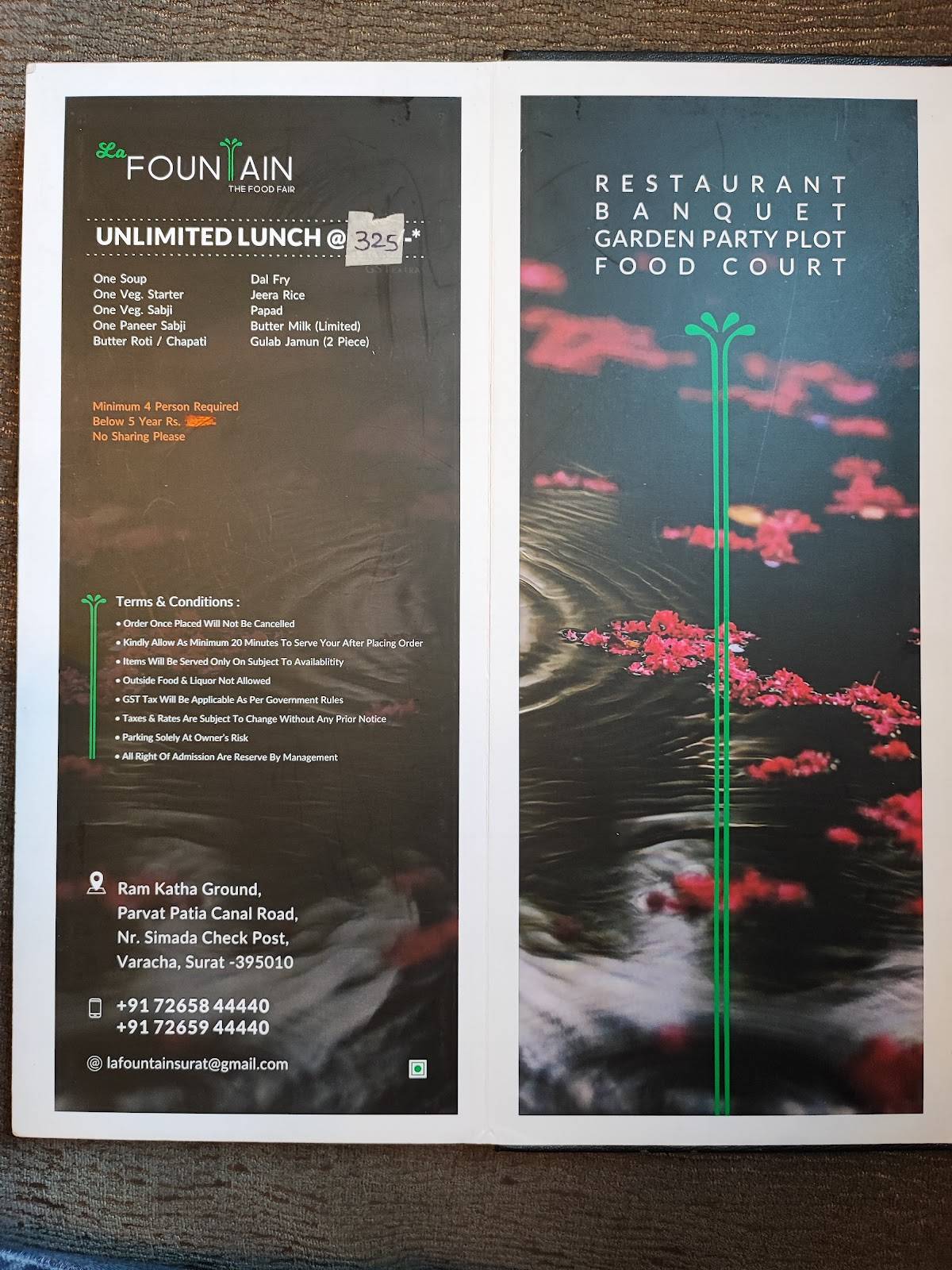 La Fountain The Food Fair menu